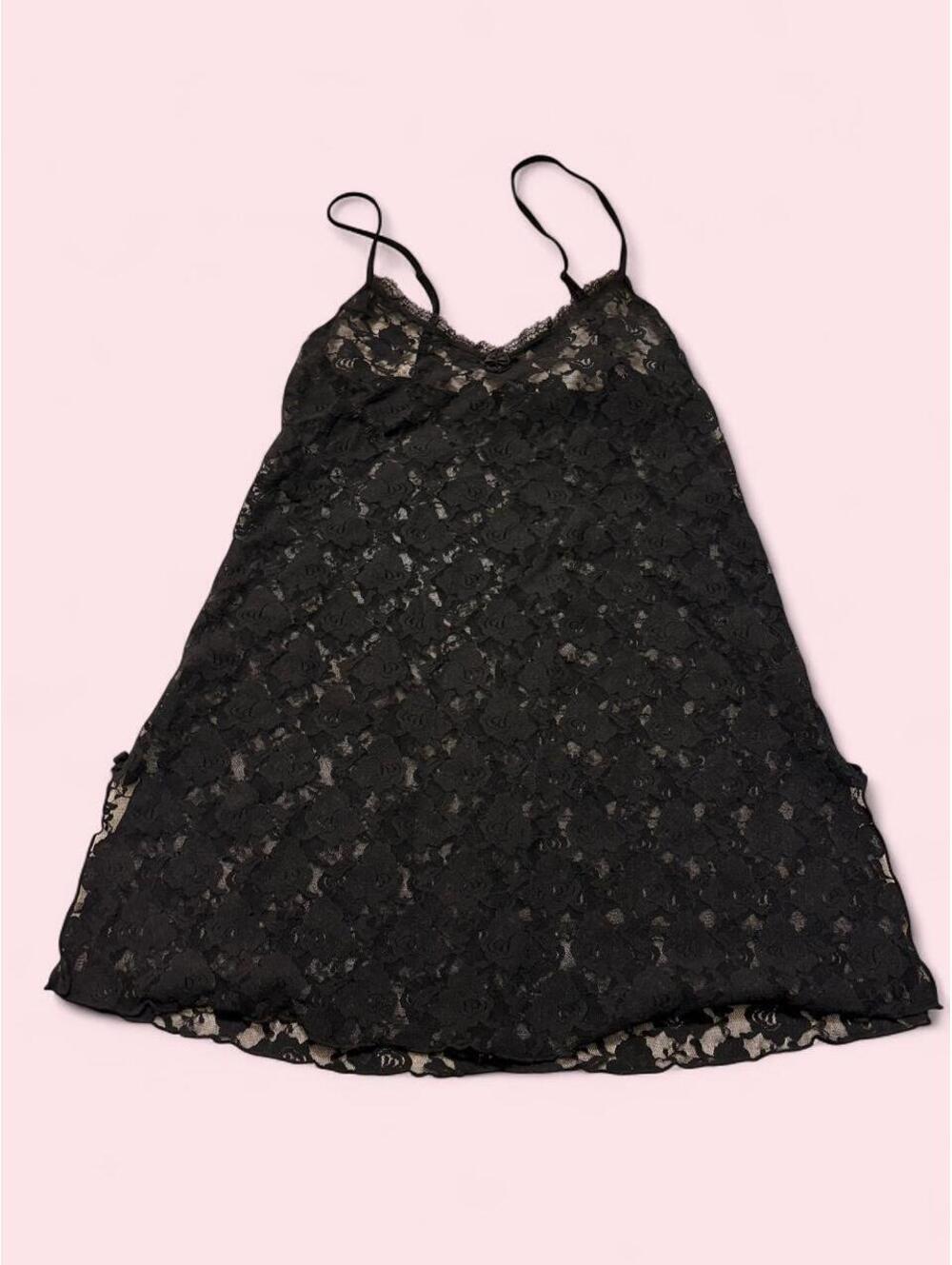 Gothic Romantic Alternative Lace Black Slip Dress